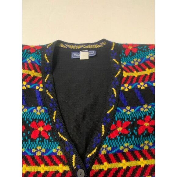 Vintage Multicolored Patterned Cardigan Sweater - Picture 4 of 9